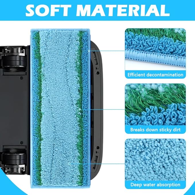 10 Pack M6 Wet Mopping Pads for Robot Jet M6 Series 6110 6012 6112 6113, Upgraded Robot Mop Washable Reusable Microfiber Replacement Cleaning Pad, Robot Mop Pads Parts