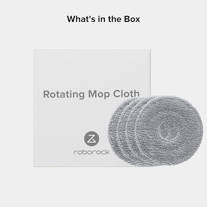 roborock Rotating Mop Cloth for Saros 10R & Saros Z70 Robot Vacuum Cleaner, 4PCS High-Absorbency Microfiber, 200 RPM Spinning Speed, 30 Water Flow Levels
