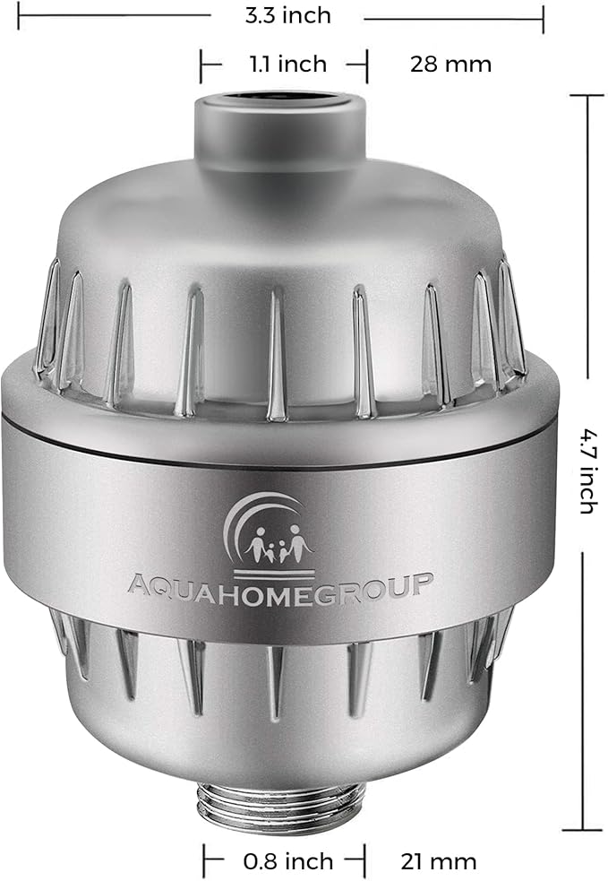 AquaHomeGroup 20 Stage Shower Head Filter with Vitamin C E A - High Output Water Filters to Reduce Chlorine - 2 Cartridges Included - Consistent Flow Showerhead Filter
