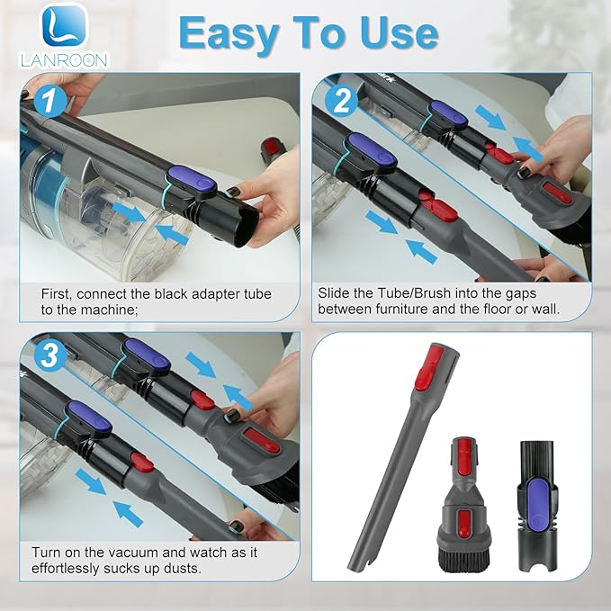 IX141 Crevice Tool Brush Replacement Kit Fit for Shark IX141 IX140 IX140C IX140H IX141H IX142 IZ140 IZ140C IZ141C IZ142 Stick Vacuum