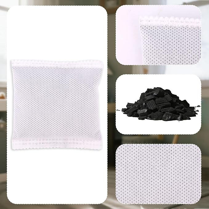 12pcs Carbon Filter Refills for Playtex, 9x7cm/3.54x2.76in Coconut Shell Activated Carbon Odor Absorbing Deodorizer for Diaper Pail Systems Trash Cans Closets & Shoe Cabinets (Gray)