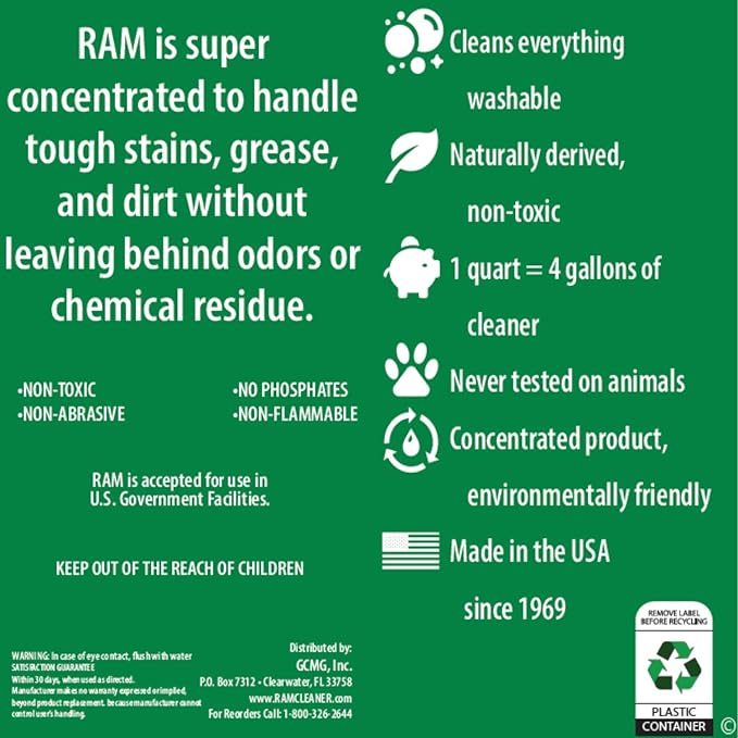 RAM All-Purpose Cleaner and Degreaser Concentrate 4 Quart Bundle