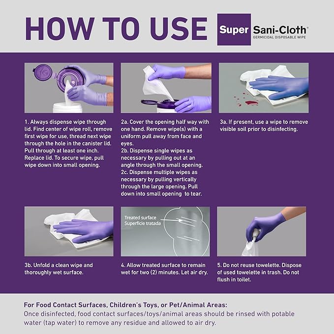 Professional Disposables Surface Disinfectant Super Sani-Cloth Wipes, 160Count