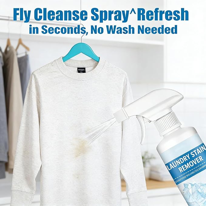 Clothing Emulsifier Stain Remover Spray, Powerful Laundry Spot Cleaner with Anti-Static Guard, Non-Ionic Active Enzyme Formula for Clothes, Sweat & Grass Dirt Removal (1pcs)