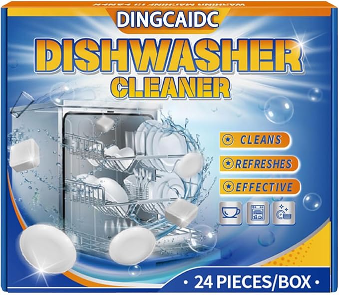 Deep Clean Dishwasher Cleaner Tablets - 24 Count | Removes Limescale, Odors & Residue | Fresh Scent | Safe for All Dishwashers (Brand Name Optional)