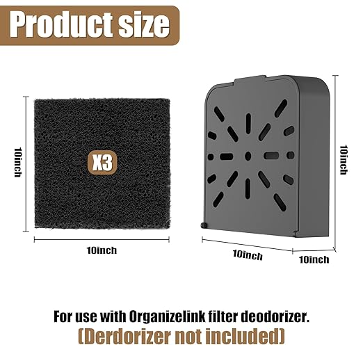 3-Pack Trash Can Odor Filter Refills, Carbon Filters Dog Poop Trash Can, Activated Charcoal Odor Absorber for Pet Waste & Kitchen Trash Cans