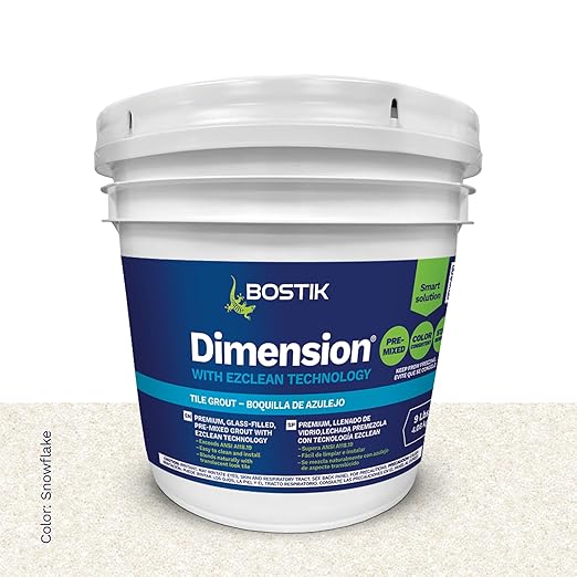 BOSTIK EZ Clean Dimension 9lb Premixed Tile Grout – Snowflake H690 | Professional Grade | Easy Apply & Clean, Glass-Filled Translucent Reflective, Stain & Crack Resistant, Fast Drying