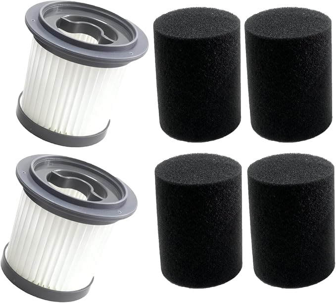 2 Pack Hepa Filter and 4 Pack Foam Filter Compatible with AIRDIYA P1 VG3,MHRMHR KP1108,Bieiao Cordless Vacuum Cleaner