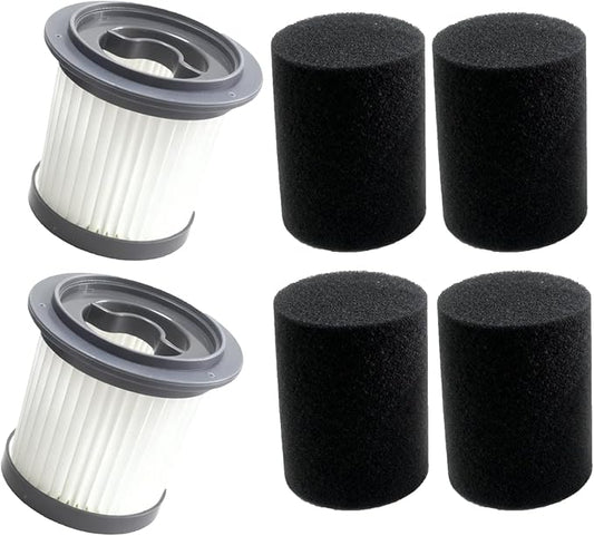 2 Pack Hepa Filter and 4 Pack Foam Filter Compatible with AIRDIYA P1 VG3,MHRMHR KP1108,Bieiao Cordless Vacuum Cleaner