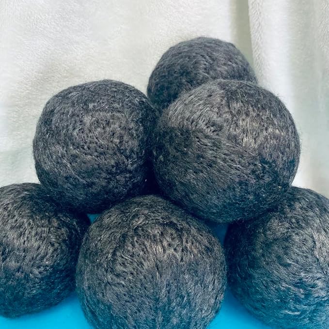 Organic Bamboo Dryer Balls~Infused with Activated Charcoal(Set of 3 Dryer Balls)