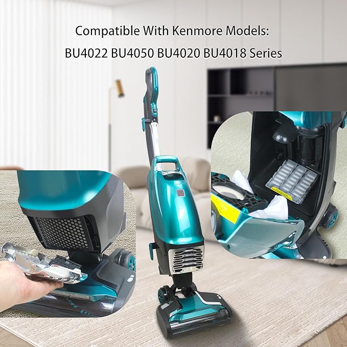 Replacement Filter Compatible with Kenmore BU4022 BU4050 BU4020 BU4018 Bagless Upright Vacuum (2 Hepa + 4 Foam Filters)