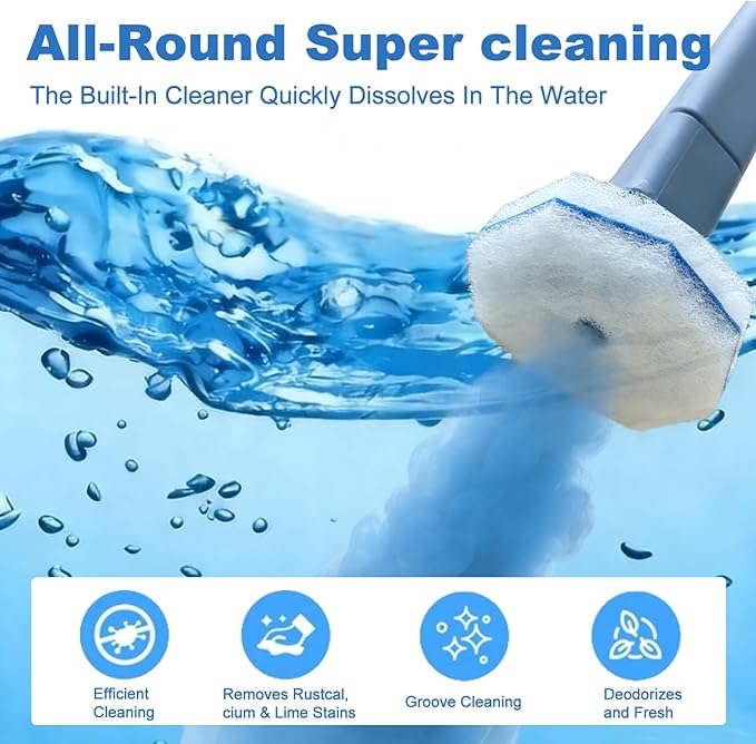 60pcs Disposable Toilet Wand Refills，Compatible with Most Toilet Brushes，5X Cleaning Power Toilet Bowl Cleaners，No Falling Apart，Upgrade Fiber Cleaner Heads，for Closestool Bathroom Cleaning