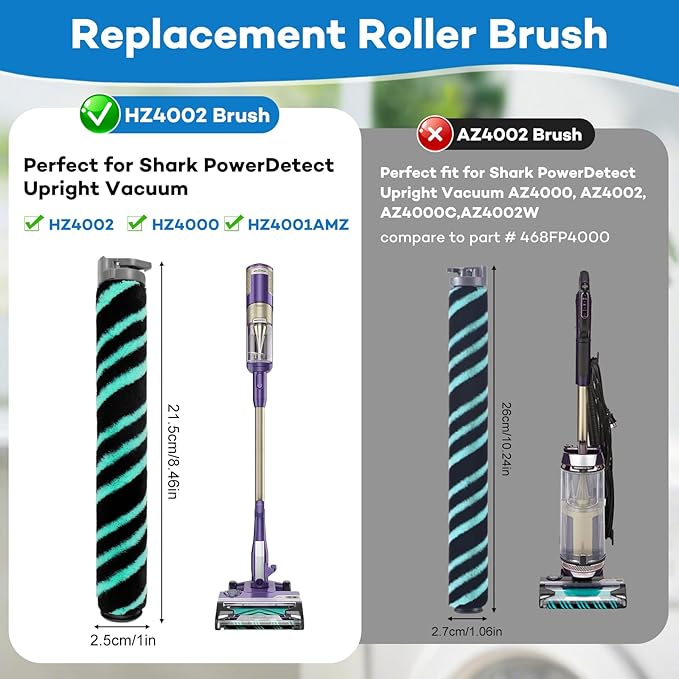 HZ4002 Replacement Parts Kit for Shark Power Detect Upright Vacuum HZ4002 HZ4000 HZ4001AMZ - 1 Roller Brush, 2 HEPA Filters, 4 Filter Cotton, 4 Aroma, 1 Cleaning Brush