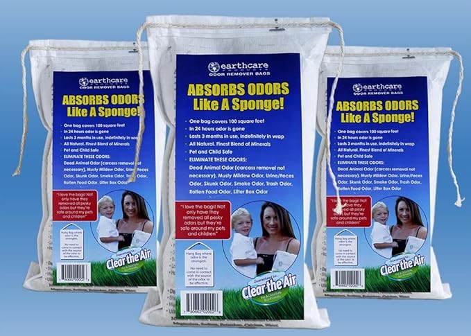 Earth Care Odor Removing Bag Stinky Smells Pet odor etc (3 pack)