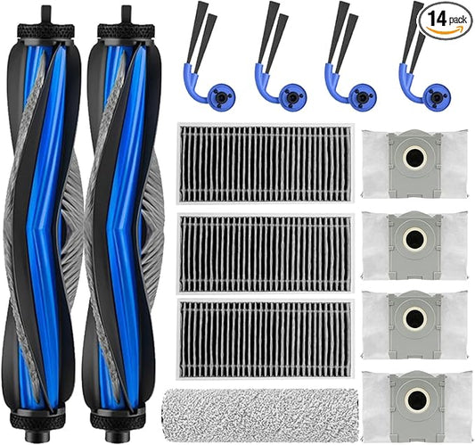 Replacement ECOVACS Accessories for DEEBOT X11 OmniCyclone / X11 Pro Omni / X11 Pro / X9 Pro Omni/X9 Pro：parts 1 Main Brush 4 Side Brushes 4 HEPA Filters 3 Dust Bags 4 Mop Pads Spare Attachments