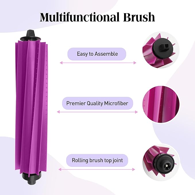 Replacement Accessories for Eureka E20 Plus Robot Vacuum,1Rubber Main Brush,4Mop Pads,2Filters,4Side Brush;2Rubber Main Brush,4Mop Pads,4Filters,6Side Brush. (12, E20)