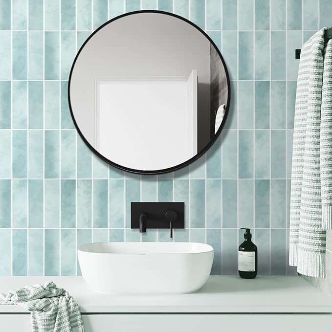 Peel and Stick Tile，New Upgrade Thicker Design Self Adhesive 12" x 12" Large Premium Peel and Stick Backsplash for Kitchen (Mint Green).