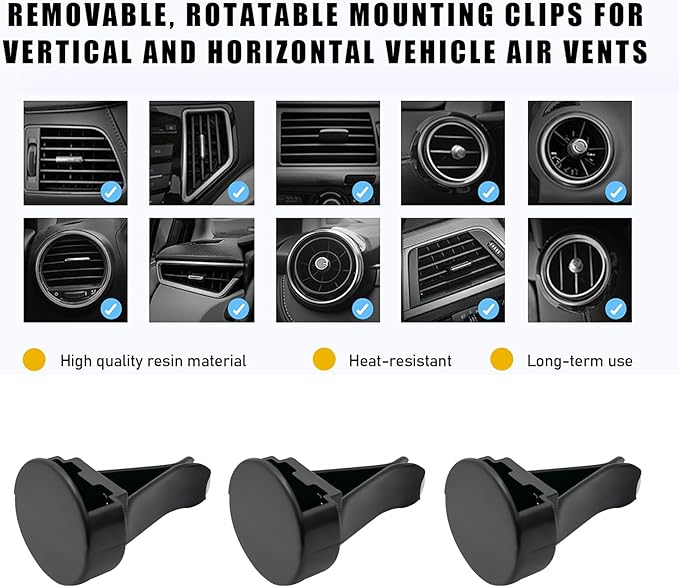30 PCS Car Metal Air Vent Clips, Auto Perfume Air Outlet Clips Replacement, Air Freshener Clips with Plastic Slot Suitable for Most Vehicle, Universal Car Accessories