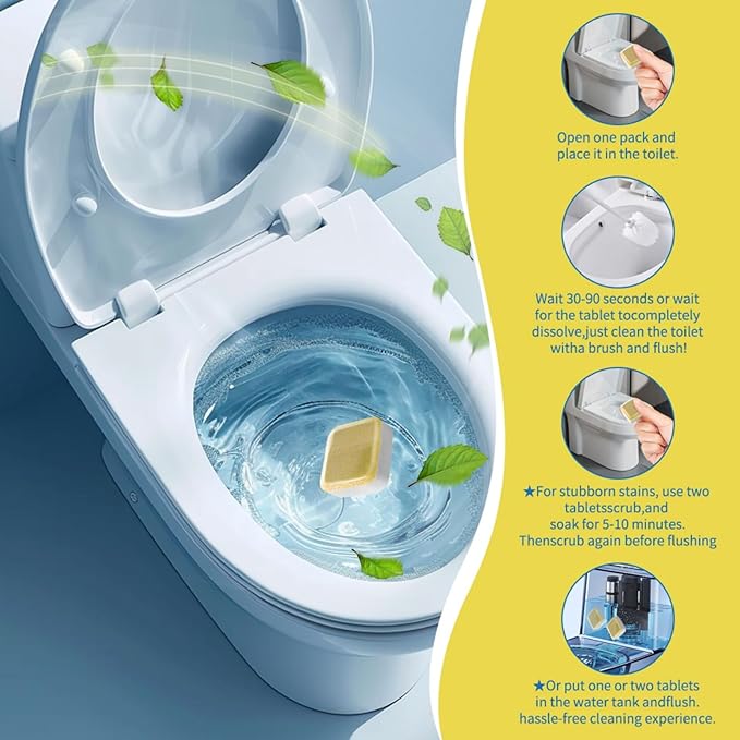 Toilet Bowl Cleaner Tablets,Put in the Toilet,NOT Tank.24 Pack Value Set