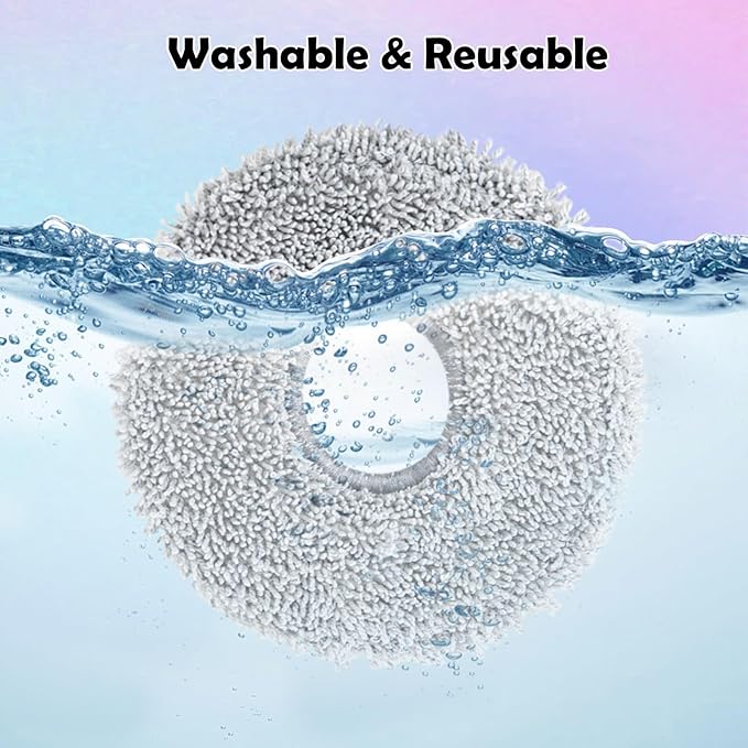 8 Pack Mop Pads for Dreame L40/X40/X50/L50/X30/L20/L40s Ultra/L10s Pro Ultra/L10s Ultra Gen2/X60 Max Ultra, for Mova V50/E40/P10/P50 Pro Ultra, Robot Vacuum Reusable Microfiber Mop Cloth Accessories