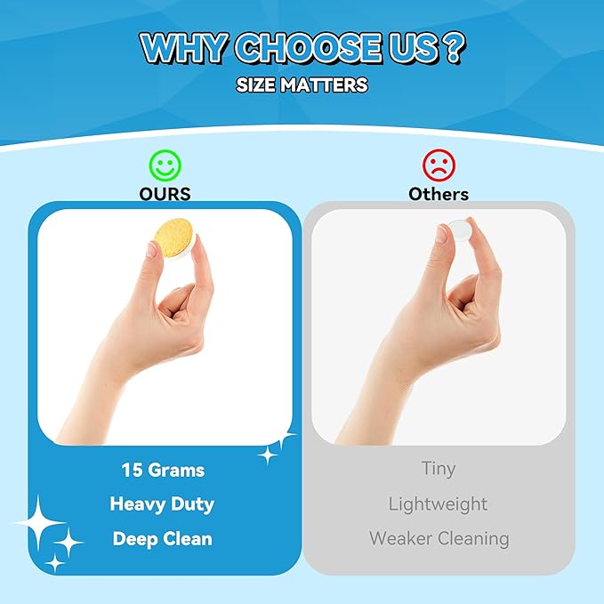 Garbage Disposal Cleaner Dishwasher cleaning supplies Washing Machine Deodorizer Fresher Sink Drain Tablets Kitchen Drain Cleaning Care Odor Disposer with Foaming Action 24Pack