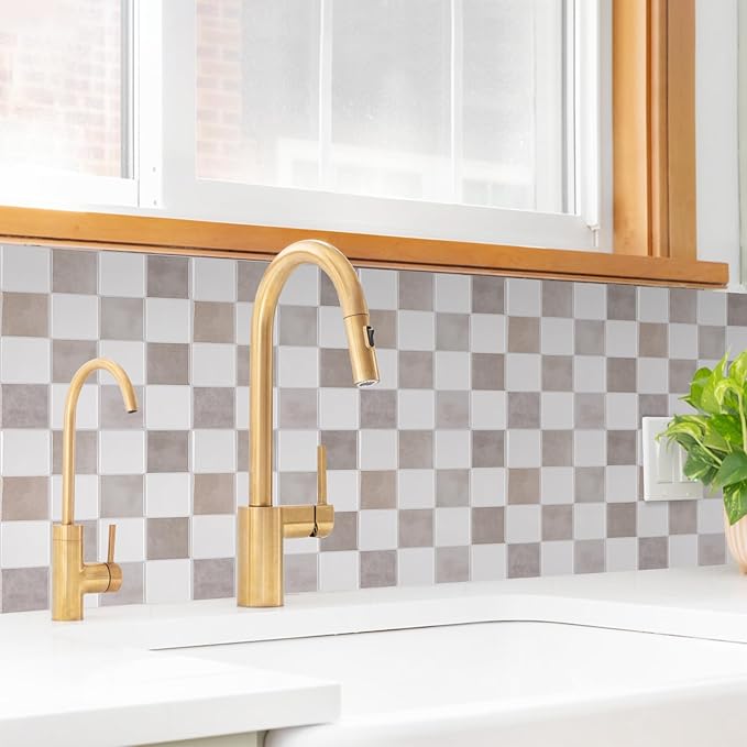 Peel and Stick Backsplash, New Upgrade Design 9" x9"Square Marble Tiles,3D Adhesive Premium Mosaic Tiles, Peel and Stick Tiles for Kitchen,Bathroom, Wall Tile（10-Sheet）.