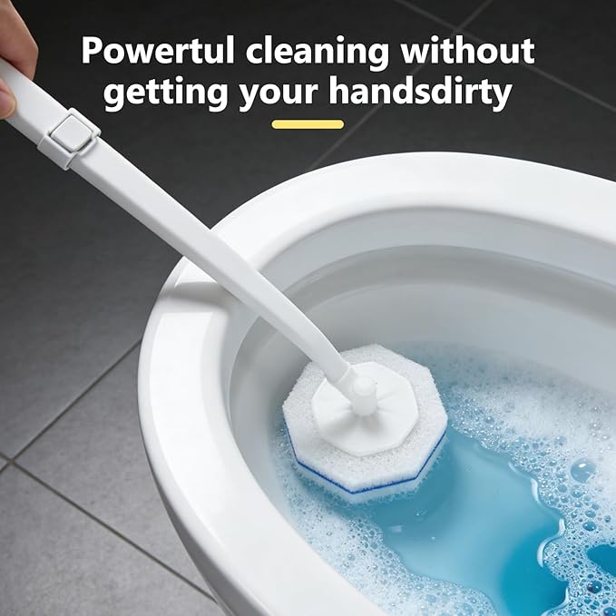 50 Count Disposable Toilet Brush,Toilet Cleaner Refills,Replacement Heads for Toilet Cleaning System,Compatible with Most Toilet Brushes（not Included Brush Rod）