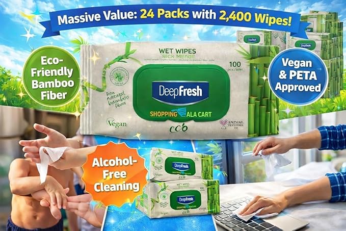 ShoppingAlaCart Multi-Purpose Cleaning Wipes for Home and Office, 100 Count Per Pack, Pop-Top, Resealable, 6-Pack (600 Total Wipes)