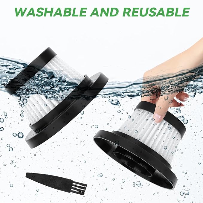 Hepa Filter Replacement for Handheld Vacuum Cleaner as Seen on TV: Washable and Reusable Filters Fit for Compact Cordless Handheld Vacuum Cleaner (8 Pack)