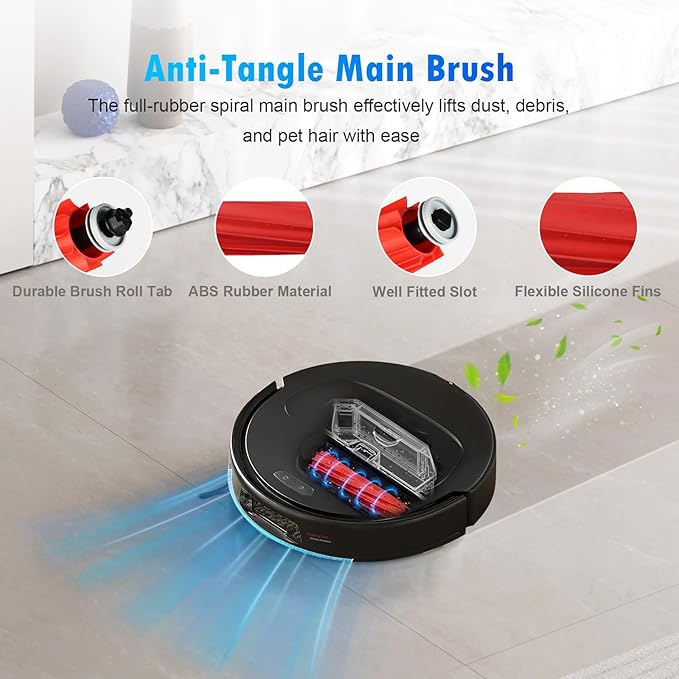 22 Pack Replacement Accessories Kit Compatible with Roborock QV 35A/QV 35S Robot Vacuum, 2 Main Brush, 6 Side Brush, 4 HEPA Filter, 4 Mop Pads, 4 Dust Bag
