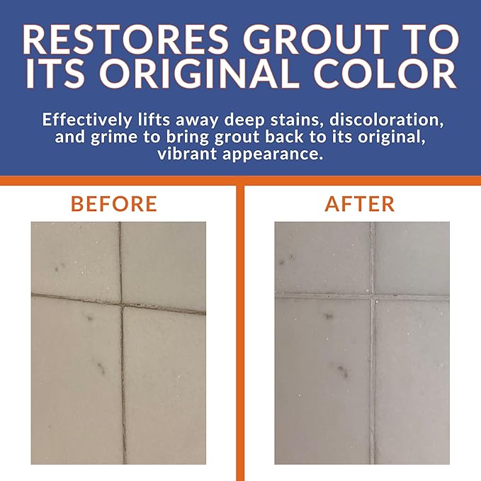 ProTech Grout Cleaner & Stain Cleaner - 32 Ounce - Premixed Solution - Heavy Duty Grout Stain Remover for Tile Floors, Showers, bathroom grout & Kitchens. Non-Toxic & Safe, Best for Deep Cleaning