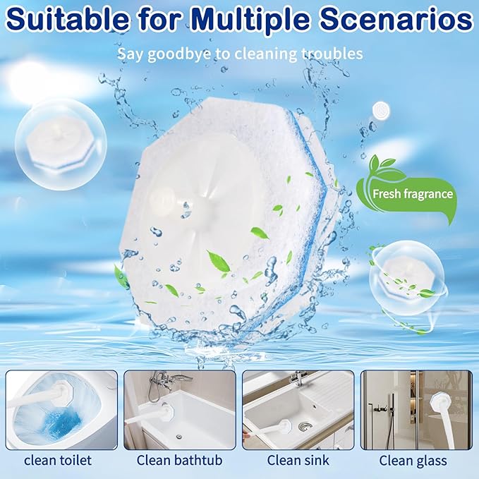 100 Count Disposable Toilet Wand Refills for Clorox Toilet Wand, 5X Cleaning Power Scrubber Refill, High-Density Disposable Brush Refills, 360° Efficient Cleaning, No Falling Apart, Fresh Fragrance.