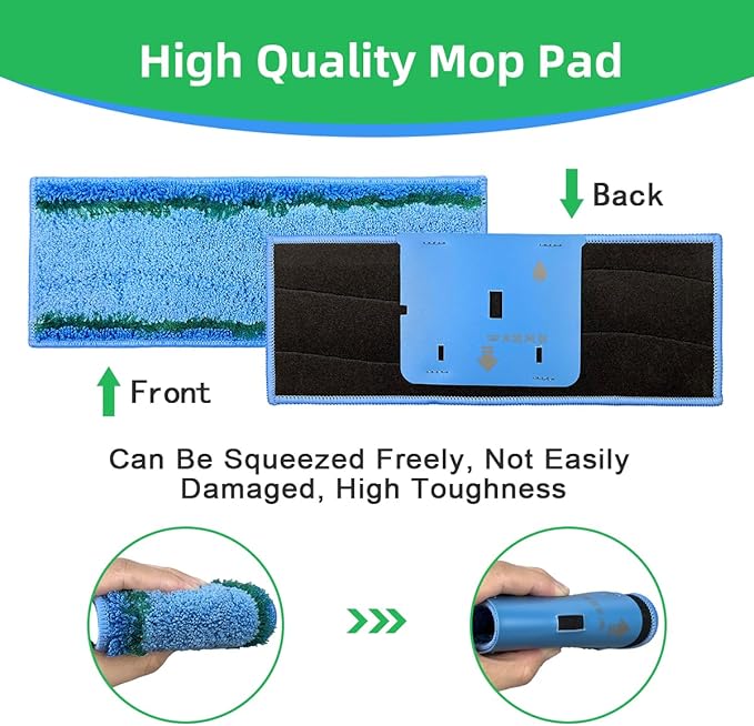 10 Pack M6 Mopping Wet Pads Compatible with iRobot Braava Jet M6 Series (6012) (6112) (6113), Upgraded Robot Mop,Washable Microfiber Replacement Cleaning Pad