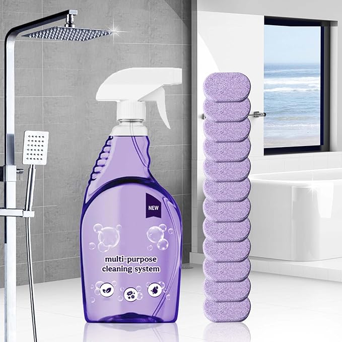 Clean Spray Cleaner for Ovens, Spray Oven Cleaner, Multi-Surface Cleaners with Concentrated Cleaning Tablets, Multi Purpose Cleaning for Ovens, for Kitchen,Bathroom (1 Bottle+12 Pcs)
