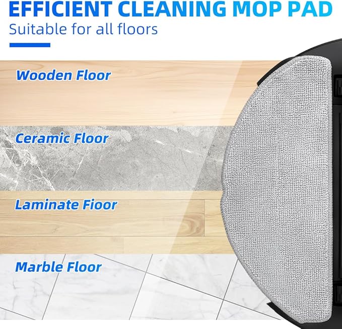 6 Pack Mop Pads for Roborock Q7 M5 / Q7 M5+ / Q7 L5 / Q7 L5+ Robot Vacuum Cleaner, Spin Cleaning Pads Replacement Parts Accessories(Not for Q7 / Q7 MAX / Q5 MAX)