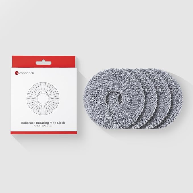 roborock 4 Pack Microfiber Mop Cloths Qrevo CurvX Robot Vacuum, Mop Pad Replacement Accessories