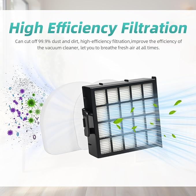 AZ4002 AZ4000 AZ4000C Filter Replacement Parts for Shark Power Detect Pro Max Upright Vacuum Cleaner -2 HEPA Filters 4 Foam & Felt Filters 1 Cleaning Brush