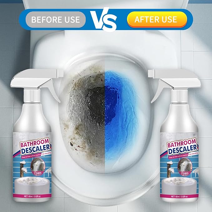 DIMOT Bathroom Descaler Foam Cleaner -Foam Cleaner Spray, 2025 New Multipurpose Bathroom Descaler Spray, Bathtub, No-Rinse Formula，Includes A Cleaning Cloth And A Cleaning Sponge