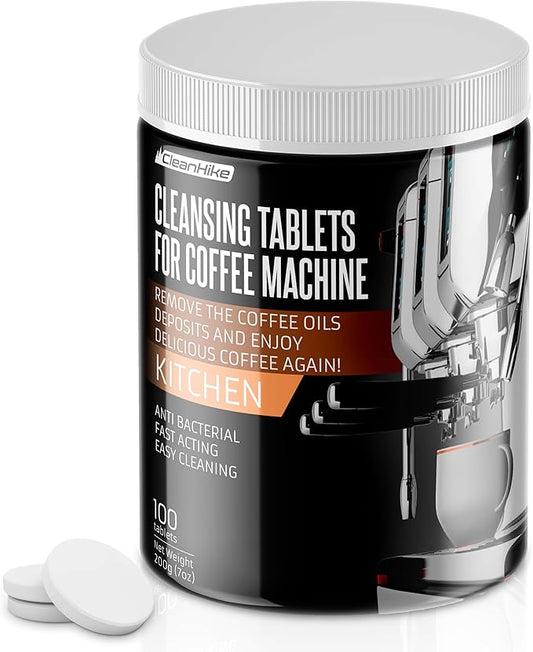 Espresso Machine Cleaning Tablets - (100 Tablets) For Jura, Miele, and Universal Coffee Machine for All Brands - Professional Coffee Grease and Residue Cleaner for Baristas (1)