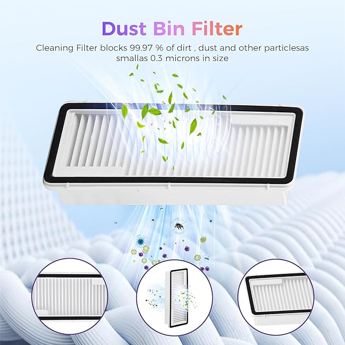 16 Pcs Accessories kit for NARWAL FLOW Robot Vacuum, 1 Zero-Tangling Floating Brush, 4 Dust Bag, 2 Dust Bin Filter, 2 Track Mop, 4 Anti-tang ling Side Brush, 2 Sponge Filter, 1 Clean Tool
