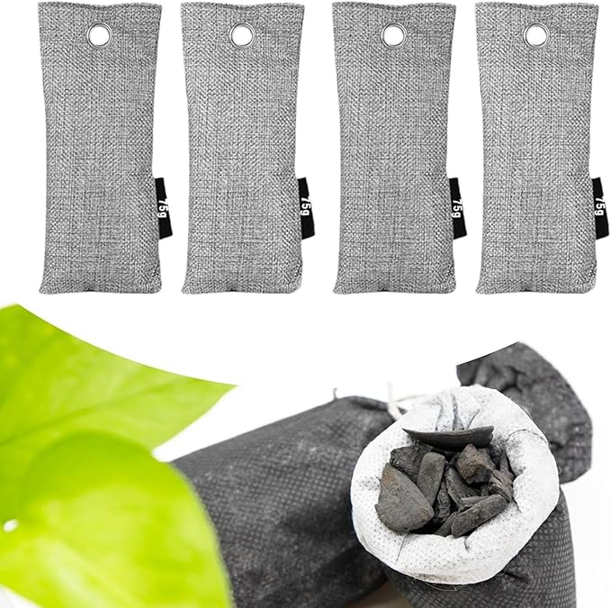 Air Purifying Bags Smell Remover Effectively Removes Musty Smell Air Odor Absorber for Bedroom Wet Rainy Weather, 4 Bags