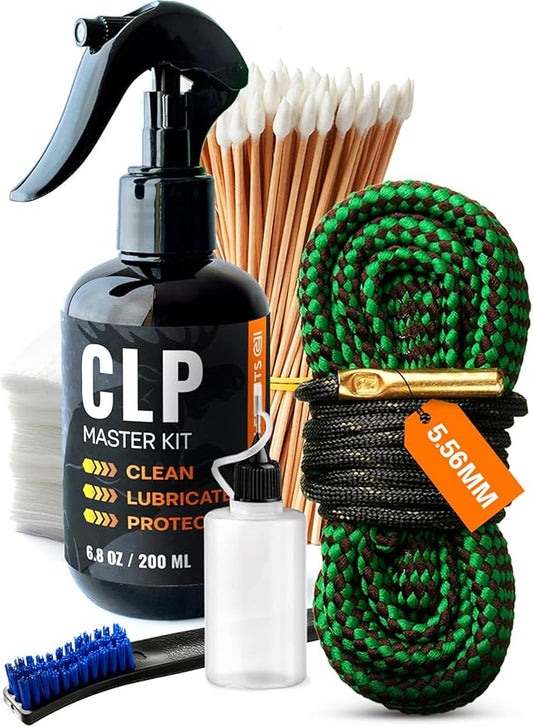 Gun Cleaning Oil Kit 3-in-1 Cleans, Lubes, Protects - 6.8 Oz Sprayer Gun Oil Cleaner and Lubricant, Needle Oiler, Cleaning Patches, Cleaning Swabs and Brush - Gun Oil and Cleaning Kit
