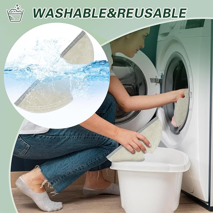VIEWALL 6 Packs Reusable Microfiber Mop Cloth Compatible with Roborock E Series, Q5, Q5 Pro, Q5 Pro+, Q7, Q7Max, Q8Max,Q8Max+,S5, S5 Max, S6, S6 Pure Robot Vacuum Cleaner(Not for Q7 M5, S8, S7, Q10)