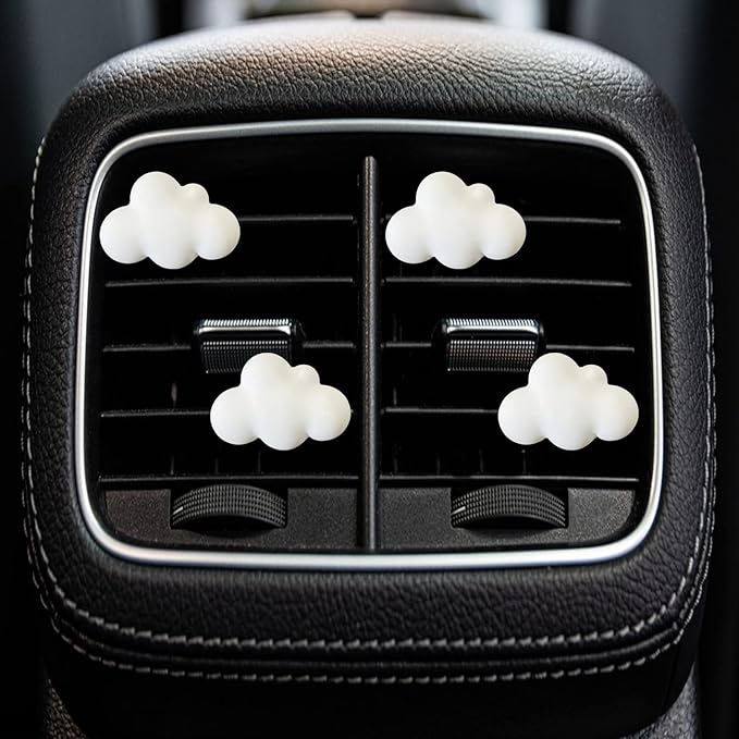 4 Pcs Cloud Air Vent Clips, Cute Cloud Car Air Fresheners Vents Clips Funny Automobile Diffuser Vent Clips Car Interior Decor Charm Cute Automobile Accessories Decoration for Women