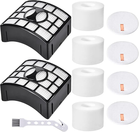 for Shark UV700 Filter Replacement DuoClean Rotator Lift Away Upright Vacuum ZD550 ZD552 NV611 NV600 NV601 NV770 NV771, 2 HEPA Filters + 4 Foam & 4 Felt Filters, Replace Parts XFF600, XHF600