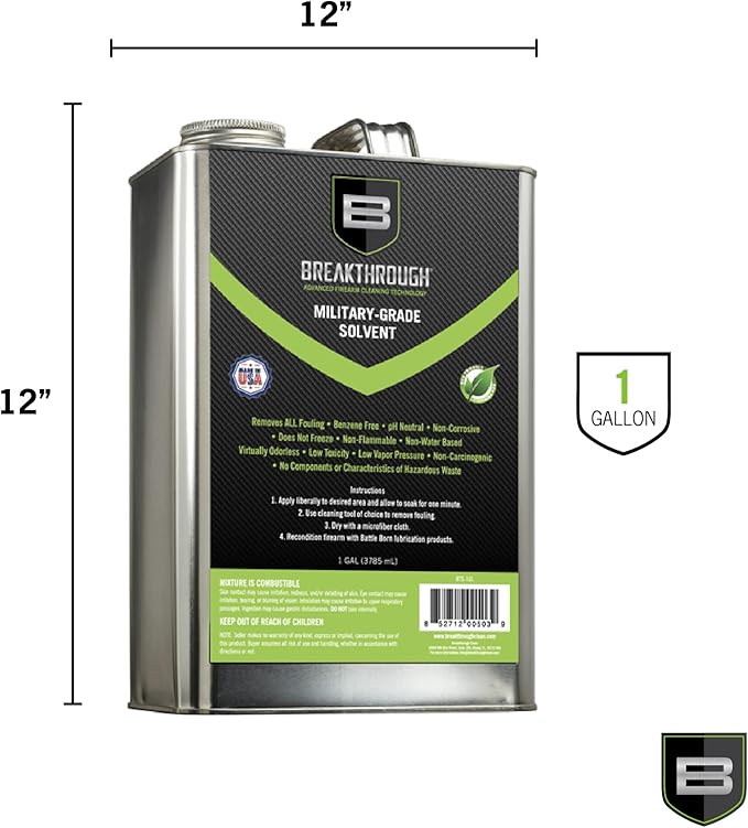 Breakthrough Clean Technologies Military-Grade Handgun and Rifle Cleaning Solvent, Grease Remover - 6oz/2oz/15ml/32oz Spray Bottle