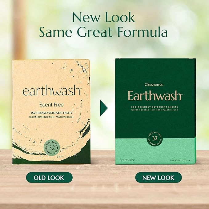 Earthwash Laundry Detergent Strips Scent-Free Hypoallergenic - Ideal for Travel & Home - 160 Strips