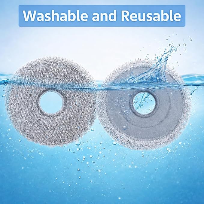 10Pack Mop Pads for Roborock Qrevo Curv/QV 35A/Q Revo/Qrevo S/Qrevo Pro/Qrevo Plus/Qrevo Master/Qrevo Slim/Saros 10R/Qrevo Edge Robot Vacuum Cleaner, Spin Cleaning Pads Replacement Accessories Set