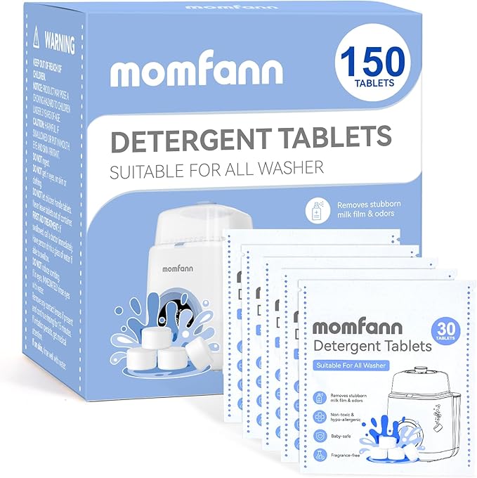 Professional Deep Cleaning Detergent Tablets for All Baby Bottle Washers, Washer Tablets for Bottle Washer and Sterilizer and Dryer, Easy to Use (150Pcs)