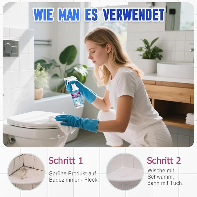 2025 New Bathroom Descaler Foam Cleaner, Upgrade 4.2 floz Bathroom Descaler, Stubborn Stains Cleaner, All Purpose Rinse Cleaning Foam Spray (1, 1pc)